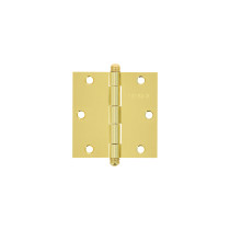 Bisagra cuadrada 3-1/2", latonado, cabeza redonda, HERMEX