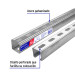 Perfil monocanal perforado de 3 m, 4 x 4 cm cal. 18, VOLTECK