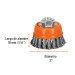 Carda copa 3" alambre trenzado grueso, eje 5/8"-11, TRUPER