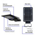Luminario suburbano solar LED 15 W 6500 K con sensor de luz