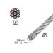 Metro de cable rígido 3/32" de acero 7x7 hilos, 300 m, FIERO
