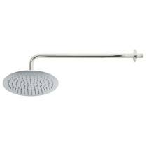 Regadera plato redondo 10" con brazo, cromo, FOSET RIVIERA