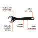 Llave ajustable (perico) 10" profesional pavonada, EXPERT