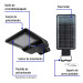 Luminario suburbano solar LED 40 W 6500 K con control remoto