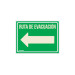 Letrero de señalización "RUTA EVACUACIÓN IZQUIERDA",21x28 cm