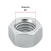 Bolsa con 50 tuercas 1/2" hexagonales de acero galvanizado