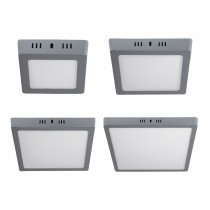 Luminarios cuadrados de LED tipo plafón de sobreponer, color gris