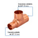 Tee reducida de cobre 3/4" x 1/2" x 3/4", FOSET