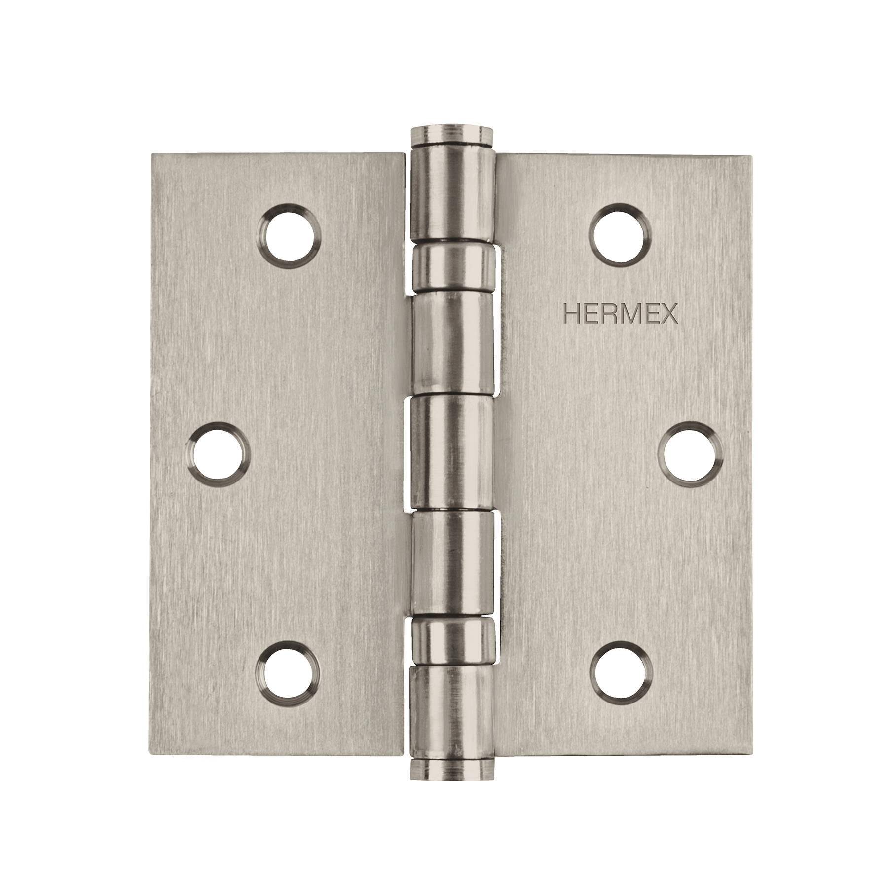 Bisagra cuadrada 3" acero inox, cabeza plana, HERMEX