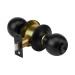 Cerradura pomo, negro, esfera, baño, HERMEX