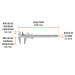 Calibrador vernier analógico 6", acero inox, std y mm,TRUPER