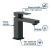 Monomando corto para lavabo, negro, FOSET KUBO