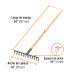 Rastrillo recto de 14 dientes, mango de 54", TRUPER