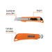 Cutter 25 mm reforzado de plástico con alma metálica, TRUPER