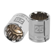 Dado de 25 mm, 12 puntas, cuadro 1/2", TRUPER