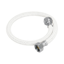 Manguera lavabo/fregadero, vinilo blanco, 1/2" x 1/2", 55 cm