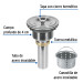 Contracanasta 3-1/2" inox, cuerpo profundo,con tapa, RIVIERA