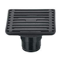 Resumidero cuadrado 4" x 4", acero inoxidable, negro, AQUA