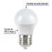Foco LED 3W (25W) G45, 3000K blanca cálida, 270 lm, blíster