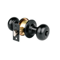 Cerradura pomo, negro, oval, recámara, HERMEX