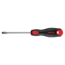 Desarmador plano 1/4" x 4"mango Comfort Grip, PRETUL