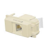 Toma de teléfono, línea Italiana, color marfil, VOLTECK
