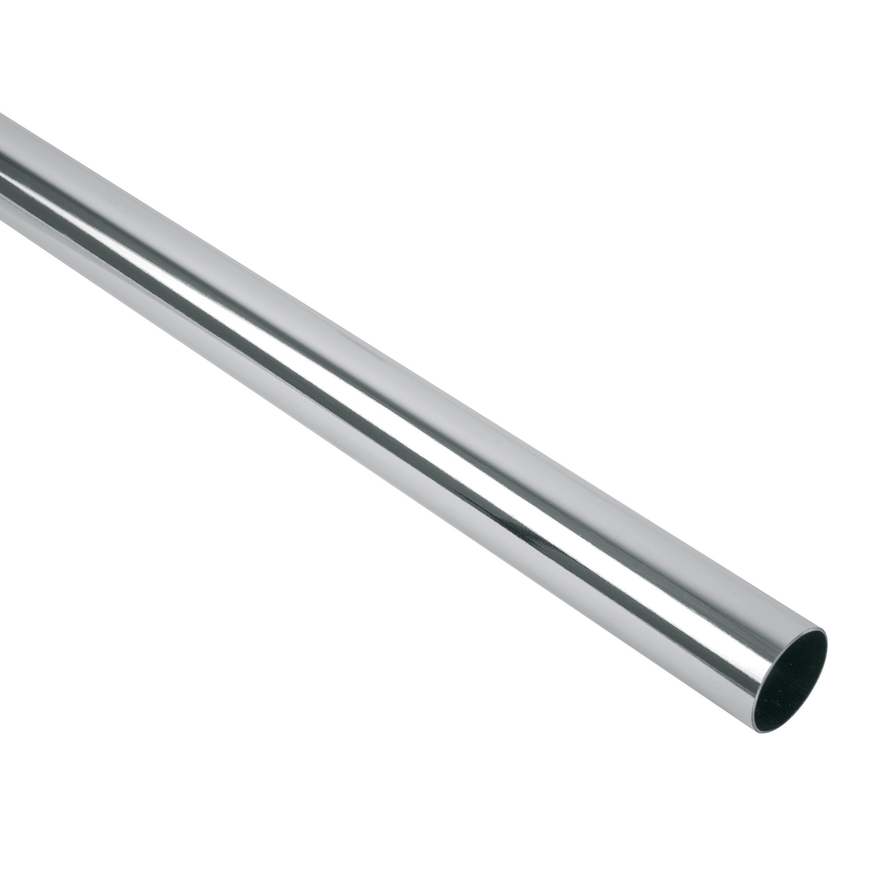 Tubo redondo para clóset, 3.0 m, acero cromado, HERMEX