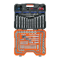 Juego 199 herramientas 1/4", 3/8" y 1/2" std y mm p/mecánico