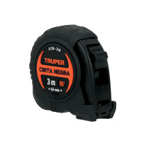 Flexómetro contra impactos 3 m, Cinta Negra 13 mm, Truper