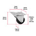 Rodaja hule 2-1/2" placa giratoria c/buje, carga 50kg, FIERO