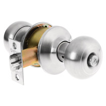 Cerradura tipo oval para recámara, cromo mate, HERMEX
