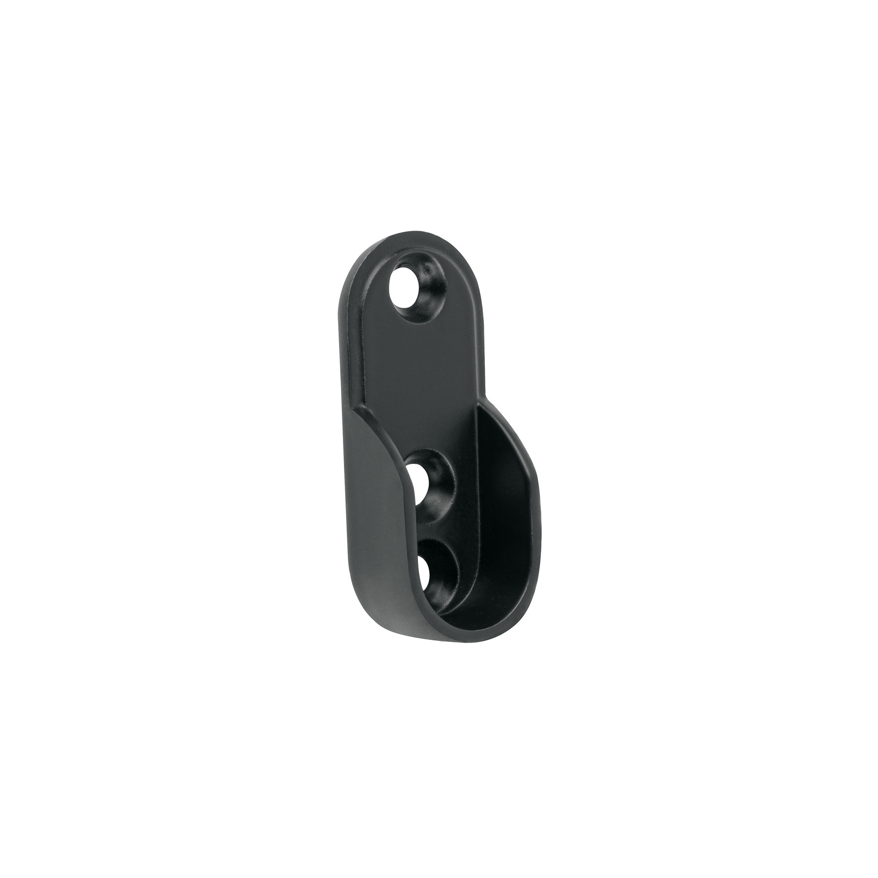 Brida negra para tubo ovalado de closet, HERMEX