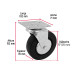 Rodaja hule 5", placa giratoria c/balero, carga 60kg, FIERO