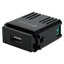 Módulo USB, línea Italiana, color negro, VOLTECK