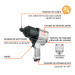 Llave (pistola) de impacto neumática 3/4", ind, TRUPER