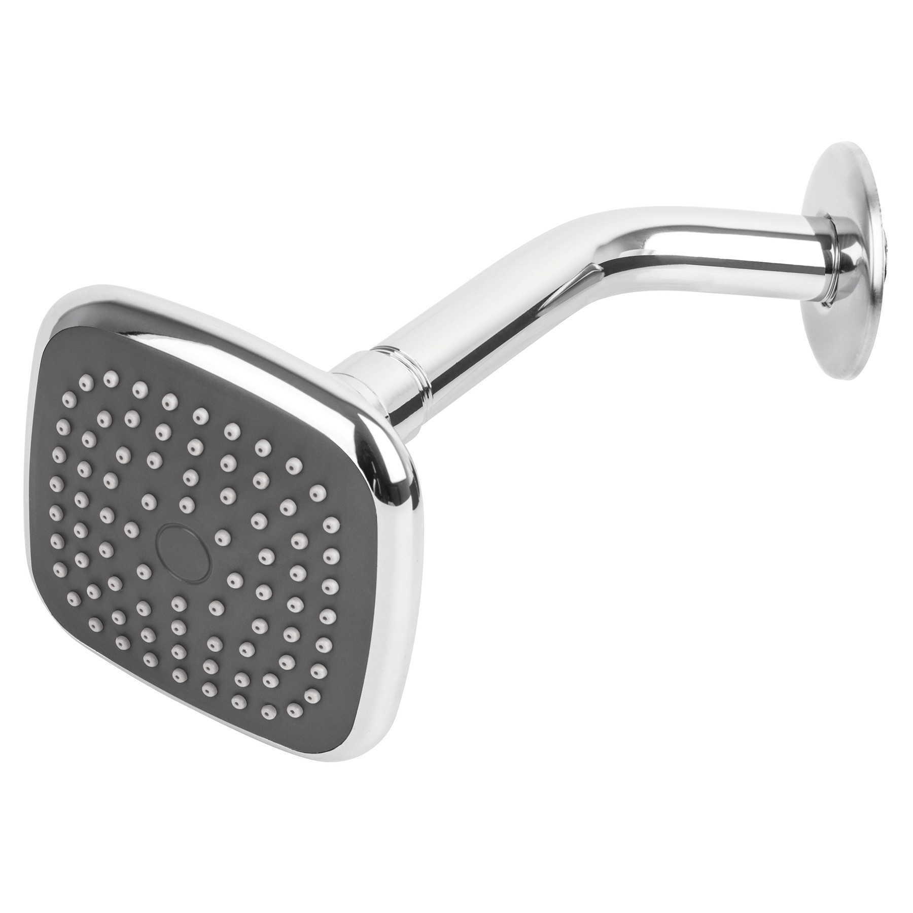 Regadera cuadrada 3-3/4" brazo y chapetón de acero, BASIC