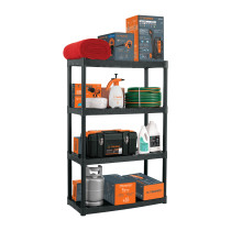 Estante plástico 4 repisas capacidad 70kg, 91x43x142, TRUPER