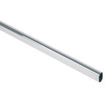 Tubo ovalado para clóset, 3.0 m, acero cromado, HERMEX