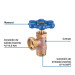 Llave para lavadora, maneral azul, FOSET