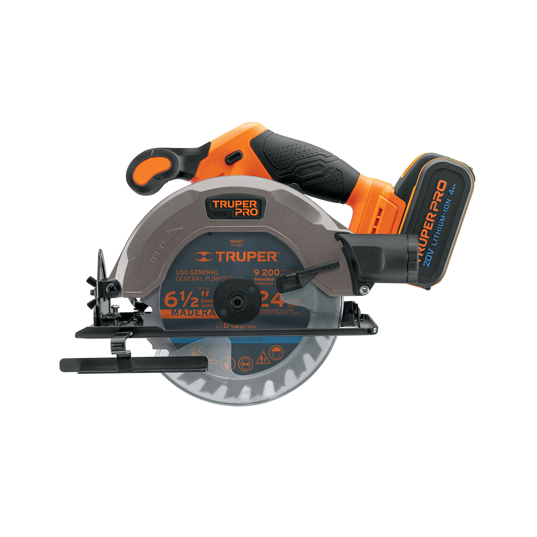 Sierra circular 6-1/2", 20V, 1 batería 4Ah, TRUPER PRO