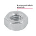 Blíster con 25 tuercas 1/4" hex de acero galvanizado, FIERO