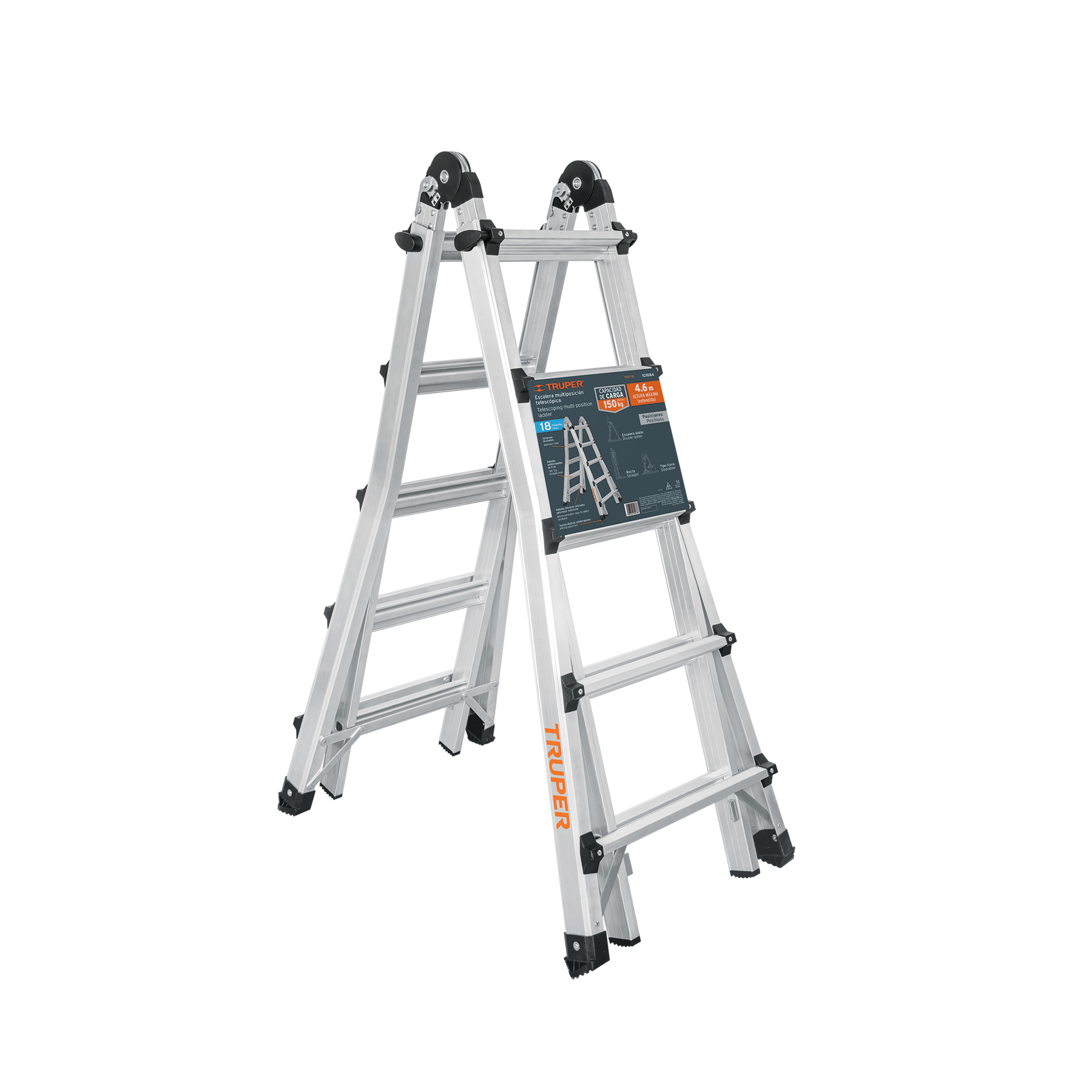 Multiescalera telescópica, 4.5 m, capacidad de carga 150 kg