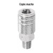 Cople rápido de acero, macho, cuerda 1/4" NPT, PRETUL