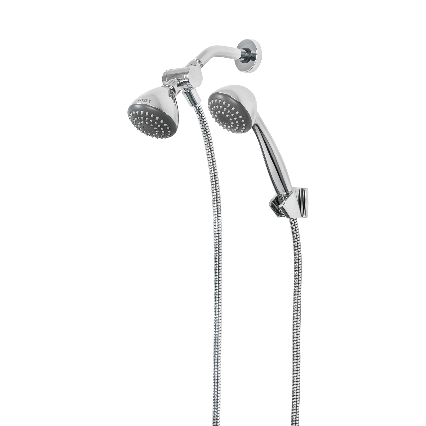 Regadera doble fija y teléfono 3-1/4", ABS, cromo, AERO