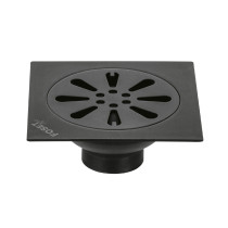 Resumidero cuadrado 4" x 4", acero inoxidable, negro, gota