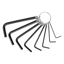 Juego de 8 llaves hexagonales std, tipo llavero,PRETUL