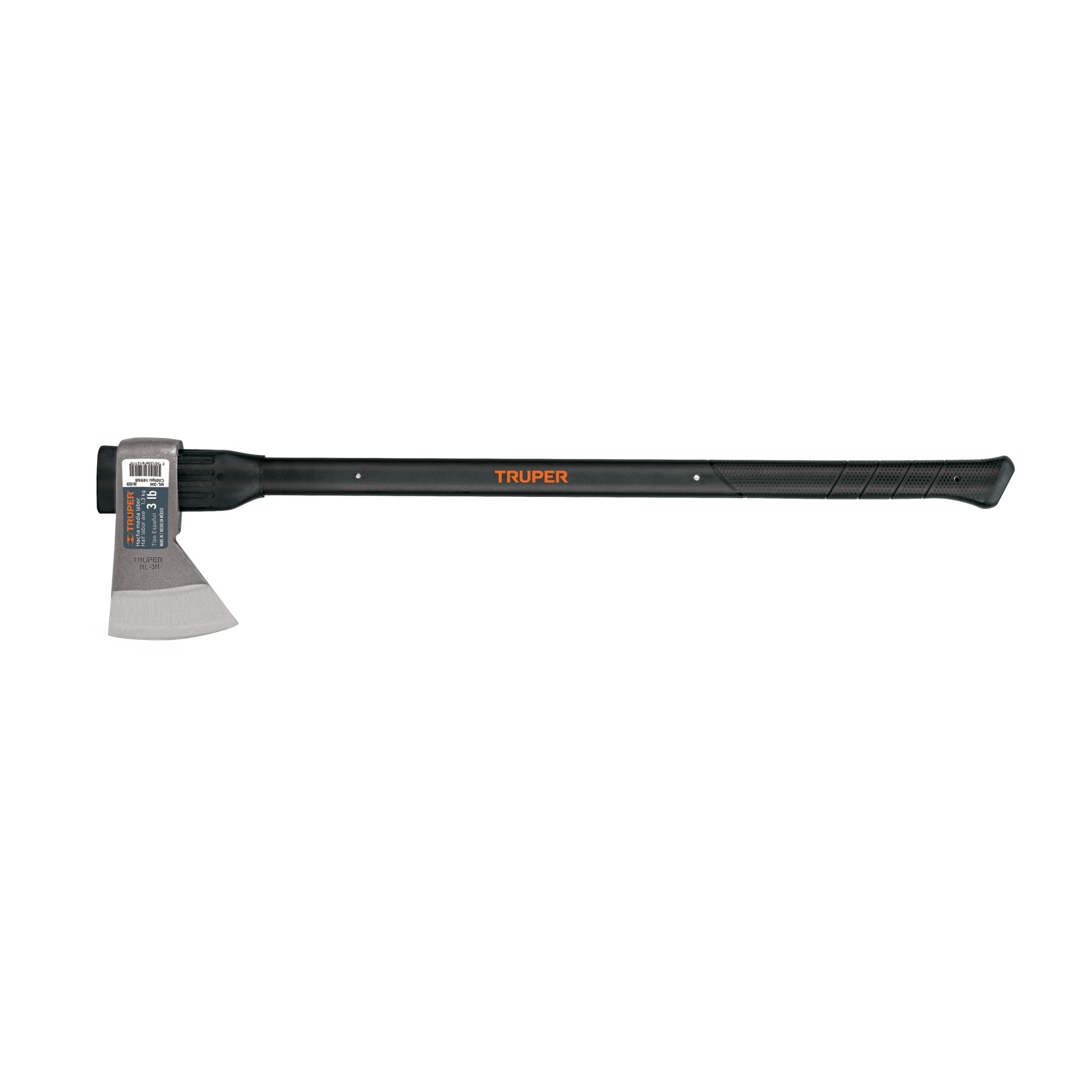 Hacha media labor 3 lb, mango de fibra de vidrio 36", TRUPER