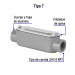 Condulet 3/4" conexión tipo T, VOLTECK