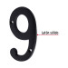Número 9 de latón sólido 4", negro, HERMEX