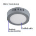 Luminario LED plafón 6W 6500K, redondo, gris, VOLTECK